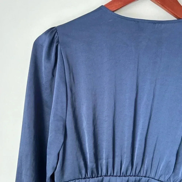 Aritzia Wilfred beautiful  satin blue dress - Picture 12 of 15